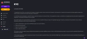 Voodoo Casino identity verification information